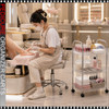 PEDICURE MANICURE Clear Acrylic 3 Tier Rolling Cart with Lockable Wheels