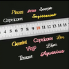 NAIL CHARM RESIN Astrology, Horoscope, Zodiac 12/Pack. Golden