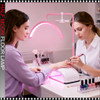 36W Pink Half Moon Floor Lash Light 3200K-5600K Dimmable LED Eyelash