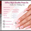 NAIL KINGDOM Long Coffin, French Tip  Press-On Nail 24/Pack