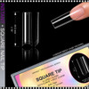 INSTANT TIP Square, X-Long, Half Cover, Clear 500/Case