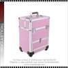COSMETIC CASE Rolling, with 4 Built-in Trays, Pink