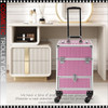 COSMETIC CASE Rolling, with 4 Built-in Trays, Pink