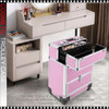 COSMETIC CASE Rolling, with 4 Built-in Trays, Pink