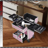 COSMETIC CASE Rolling, with 4 Built-in Trays, Pink