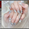 INSTANT 3D Luxury Nude Silver Crystal French Press-On Nails 24/Pack