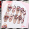 INSTANT 3D Luxury Champagne Crystal 3D Press-On Nails 24/Pack