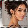 STUDEX 24K Gold Plated Stud Earrings, Emerald Green Crystal 
