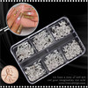 NAIL CHARM ALLOY Silver Lightning Metal Rivets 6 Grids.