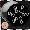 NAIL CHARM RHINESTONE Elegant Silvery Heart 12/Case