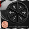 NAIL CHARM RHINESTONE - SILVER CROSS ASSORTED DESIGNS 6/CASE