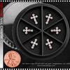 NAIL CHARM RHINESTONE - SILVER CROSS 6/CASE