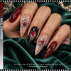 NAIL CHARM RHINESTONE – SPIDER, SKULL & CRESCENT MOON MIX SILVER & RED 6/CASE