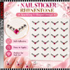 RHINESTONE NAIL STICKER – FUCHSIA V-SHAPE
