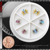 NAIL CHARM RHINESTONE 3D SPIDER GOLD, SILVER, PINK & AB CRYSTAL 6-CASE
