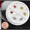 NAIL CHARM RHINESTONE 3D SPIDER GOLD, SILVER, RED & CLEAR 6-CASE