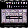 RHINESTONE CRYSTAL – CRYSTAL AB, ASSORTED SHAPES & SIZES, 3,100/CASE