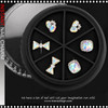 NAIL CHARM ALLOY & RHINESTONE CRYSTAL AB, 3D ASSORTED BOW & SQUARE SHAPES – SILVER METAL 6/CASE