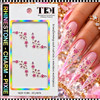 RHINESTONE NAIL STICKER – PINK CRYSTAL FLORAL CORNER *
