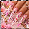 RHINESTONE NAIL STICKER – PINK CRYSTAL FLORAL CORNER *