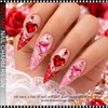 NAIL CHARM RESIN - FACETED HEART RED & PINK ASSORTED 28/CASE
