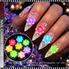 NAIL CHARM RESIN – MULTI-COLORED LUMINOUS FLOWERS 25-CASE