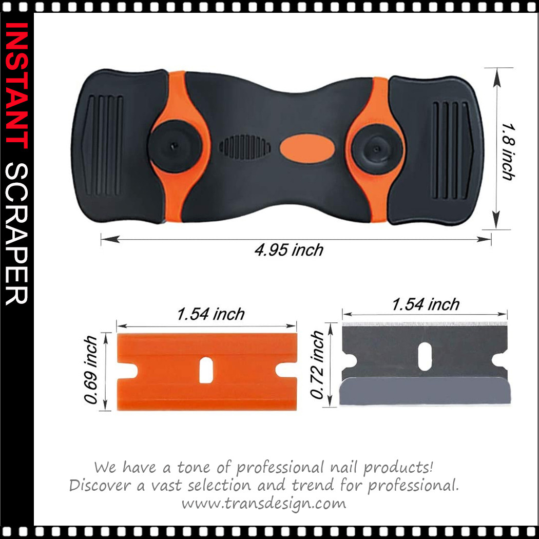 INSTANT SCRAPER Double Edge Razor Blade Set, Neon Orange - TDI, Inc