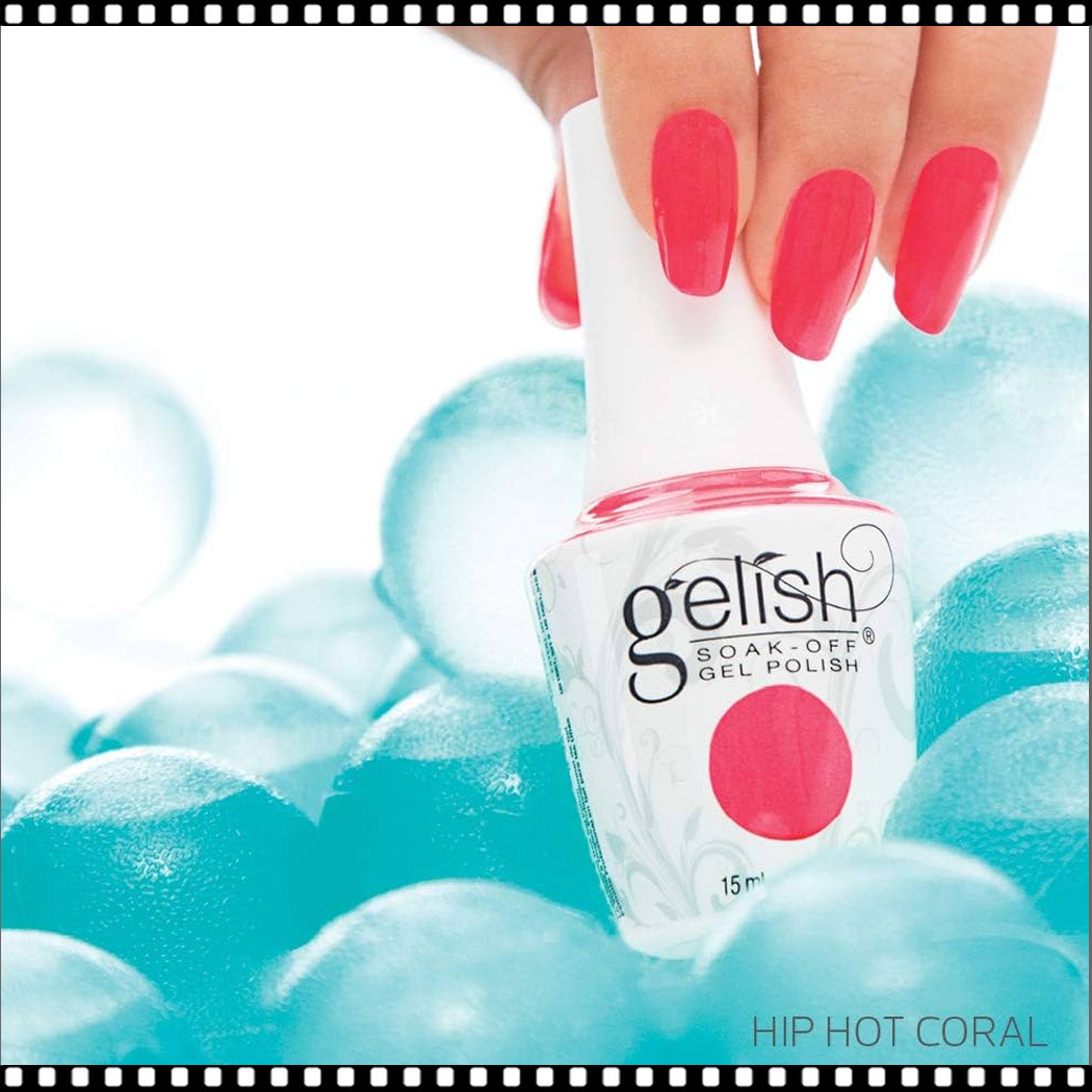 Gelish Mini Hip Hot Coral UV Gel Nagellack – Leuchtend Orange-gelb, 9ml, Bis Zu 21 Tage Haltbar