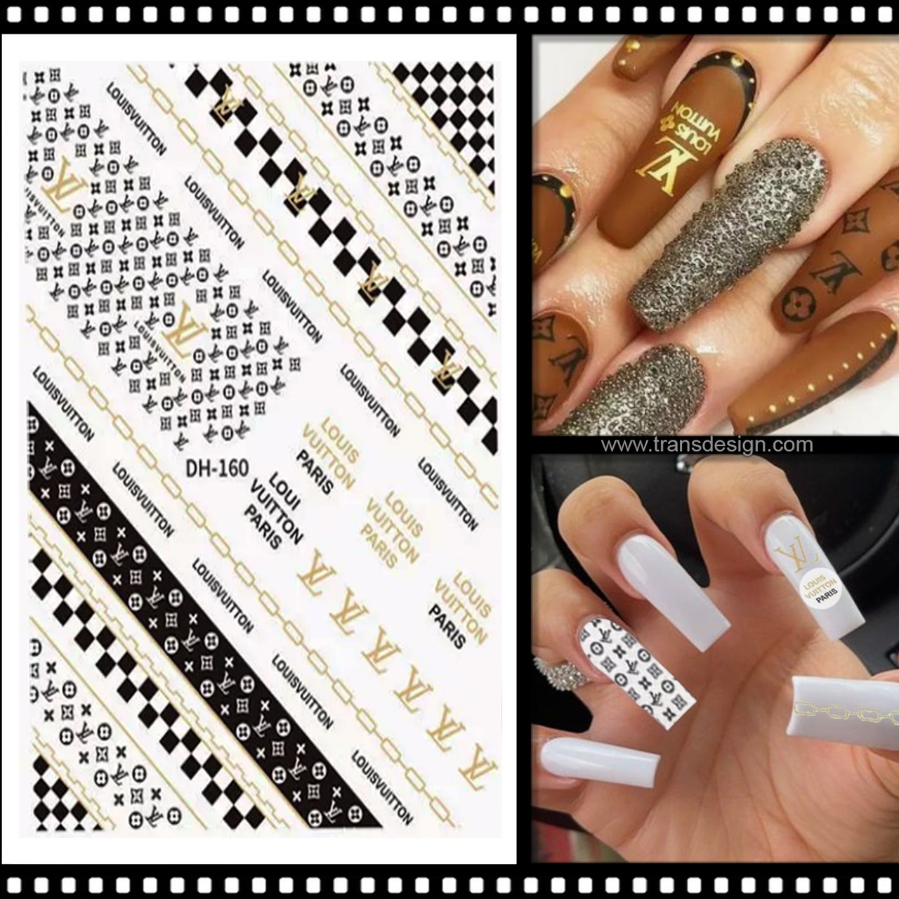 LV NAIL ART STICKER - GOLD