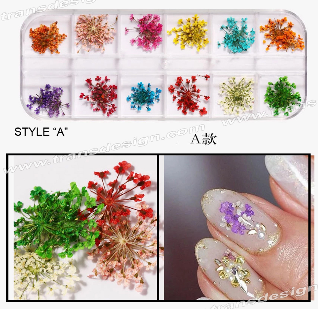 Nail Art DRIED FLOWER Assorted Case #FL-MTX - TDI, Inc