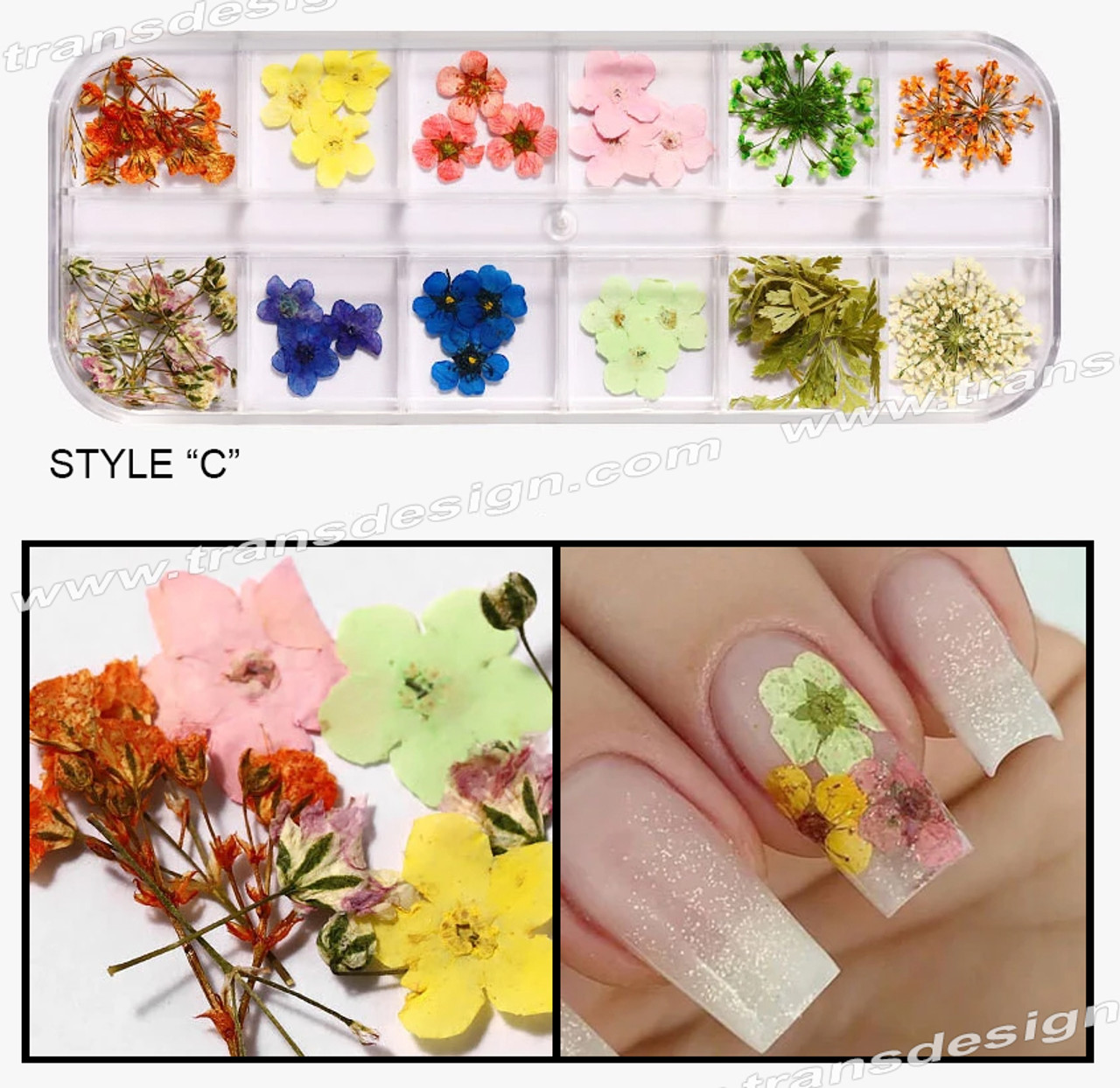 Nail Art Dried Flowers