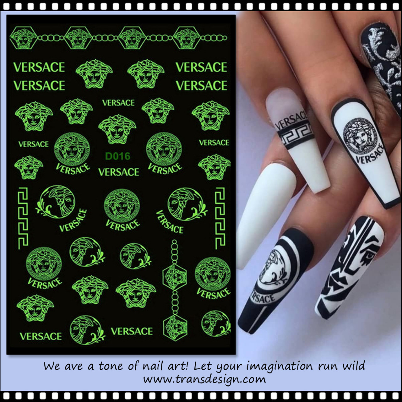 NAIL STICKER Luminous Multi Brands names #D075YG