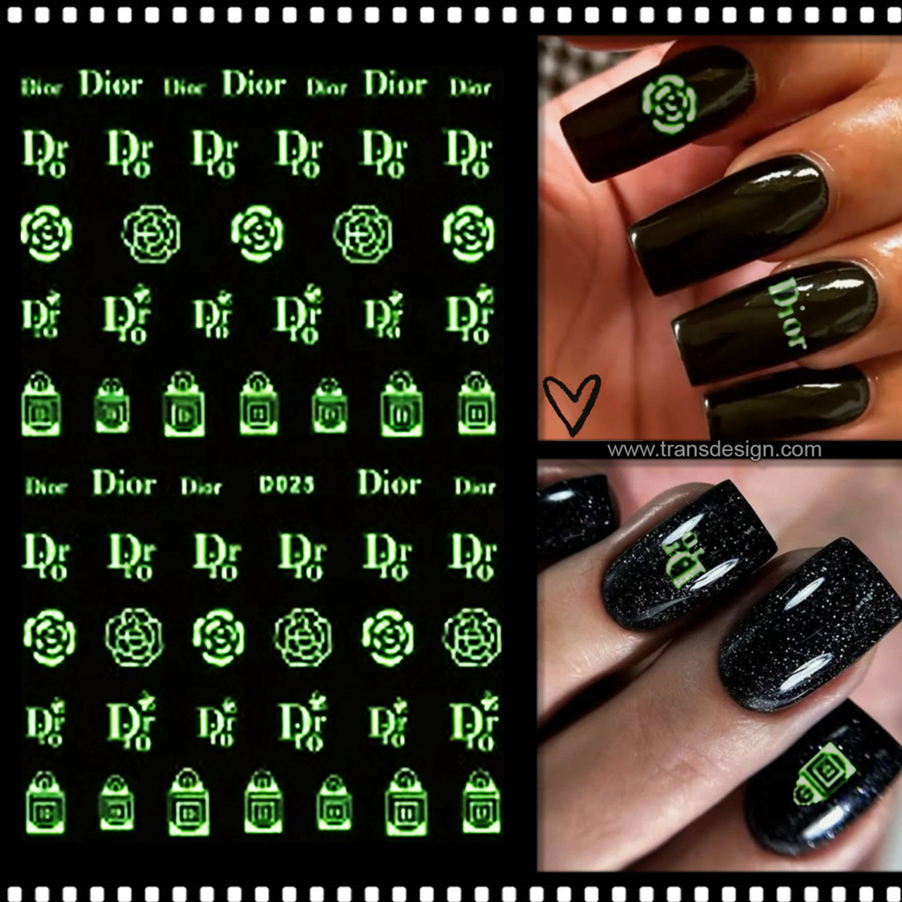 Black C D020 - Nail Art Sticker — Glitz Accessories & Such.