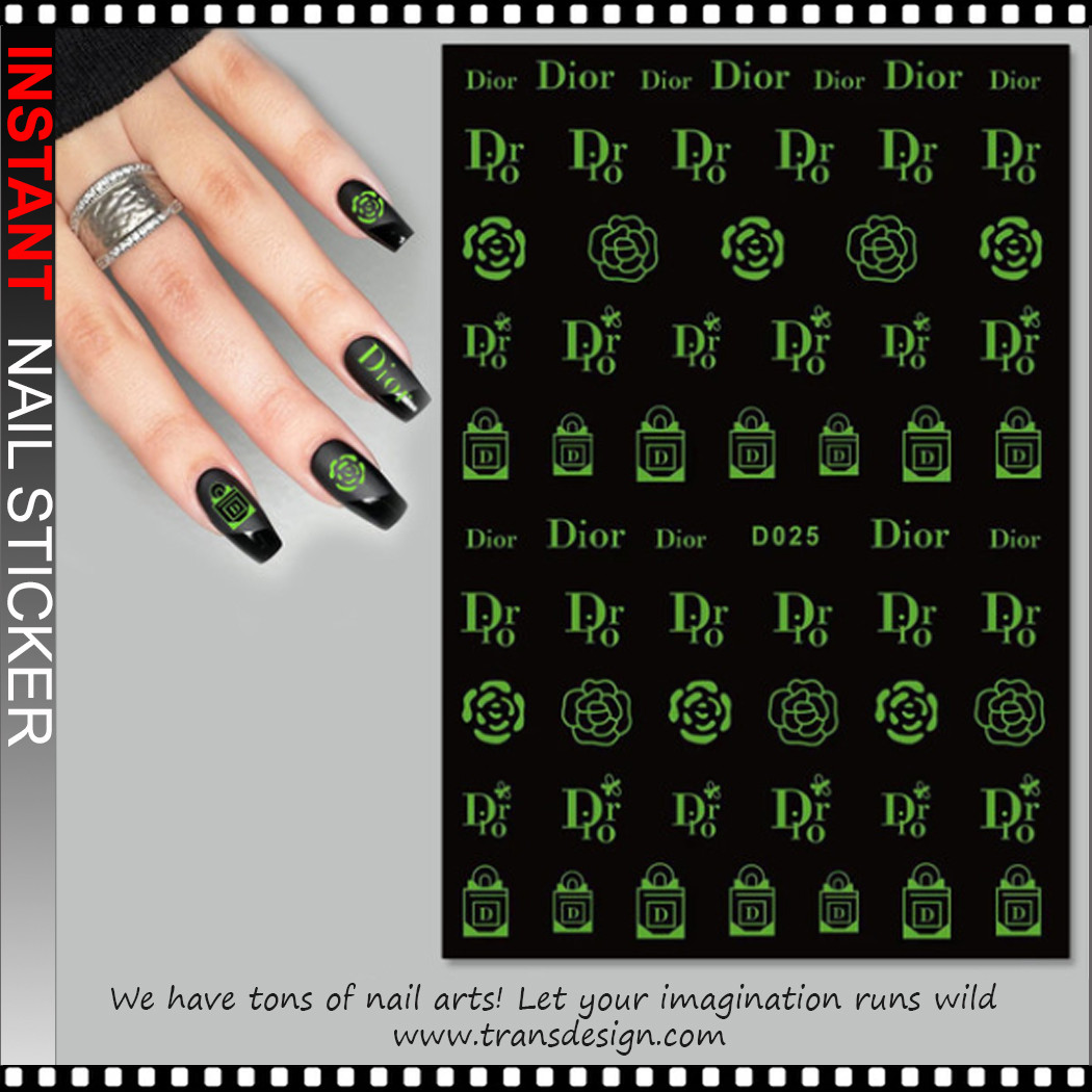 NAIL STICKER Luminous, Brands Name, DIOR Brand #D025 - TDI, Inc