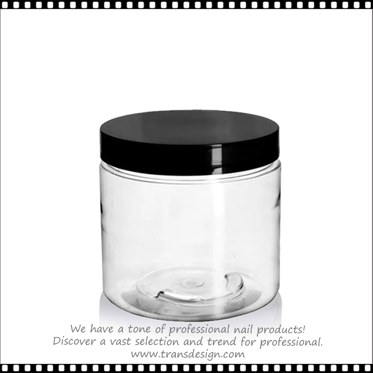 Large Clear Thick Glass Straight Sided Jar with Lid - 16 oz / 480 ml