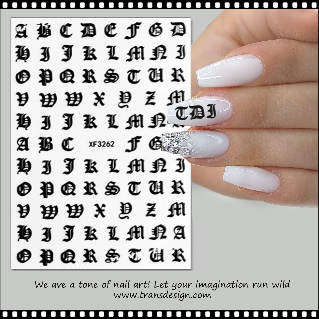 English Alphabet Nail Stickers Multi Color English Alphabet Nail