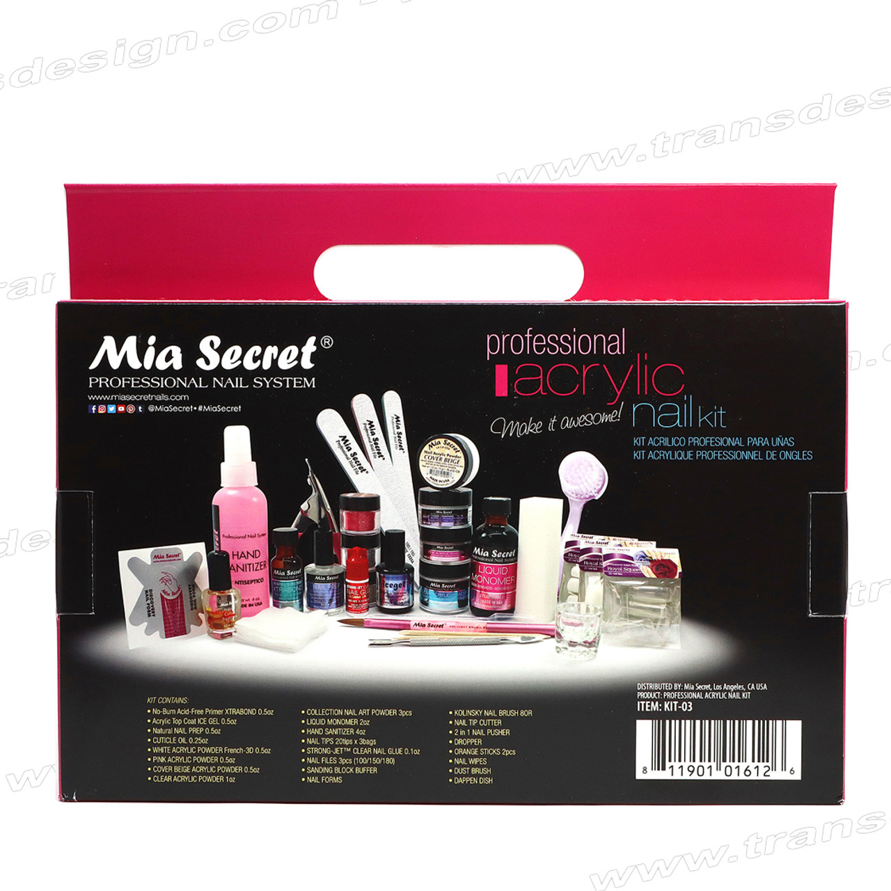 Mia Secret Professional Acrylic Nail Kit/Set For Beginner - Nail kit with  everything - Kit de uñas acrilicas completo mia secret - Kit para uñas de