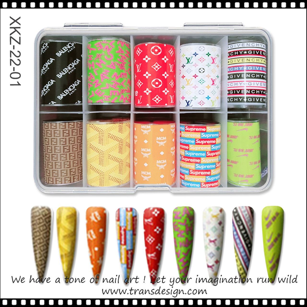 Foil Nail Art Transfer Sticker Foil Set 10 Pieces - New Arrivals