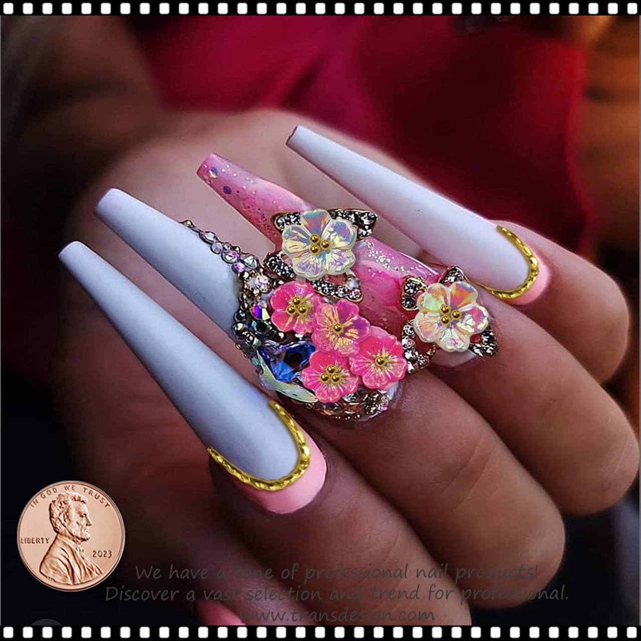  3D Flowers for Nails Charms for Acrylic Nail Gems, with Gold  Caviar Beads Rhinestones Leaf & Pearls Nail Jewels for Nail Art : Beauty &  Personal Care