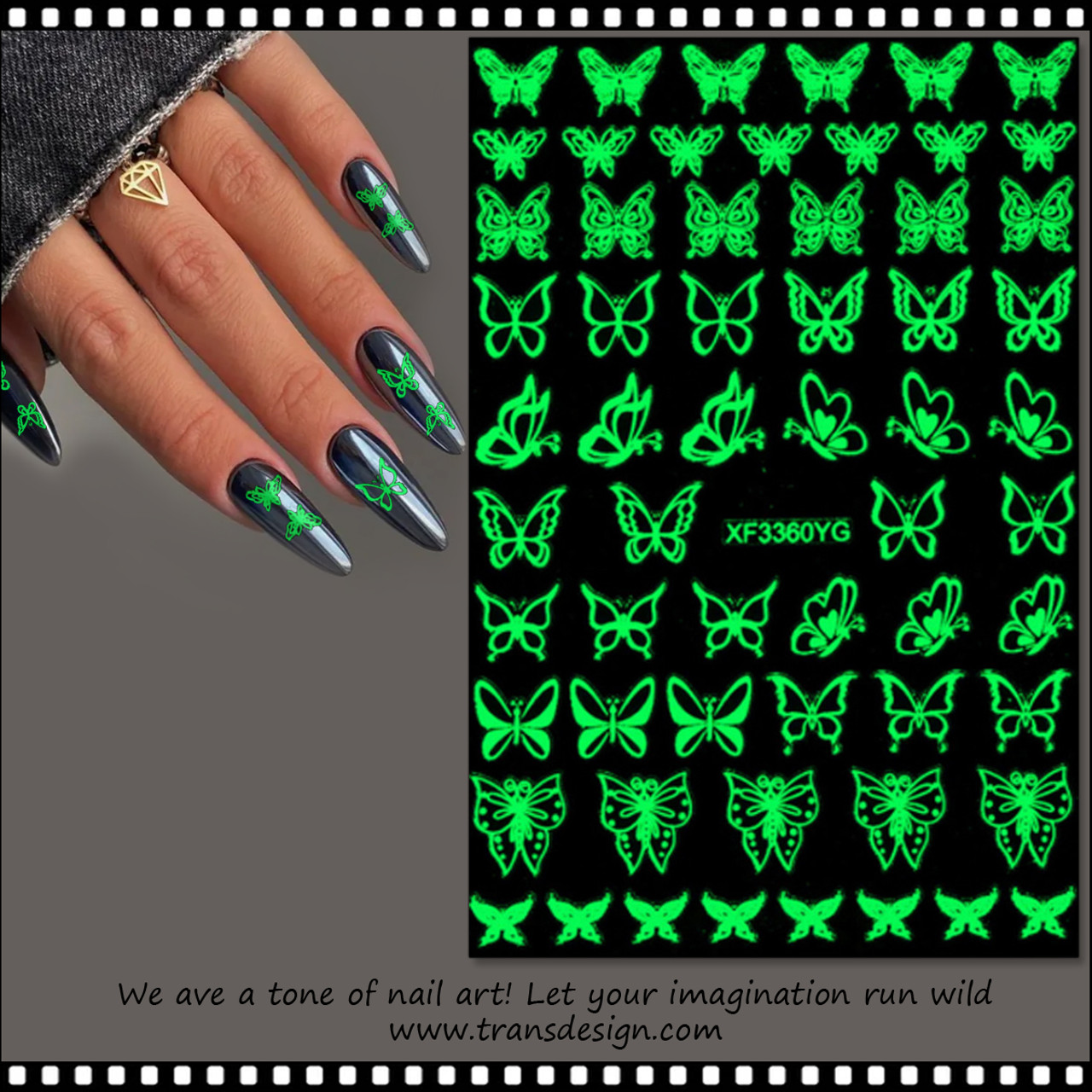 Nail Airbrush Stencils Butterfly Flower Leaf Nail Stickers French