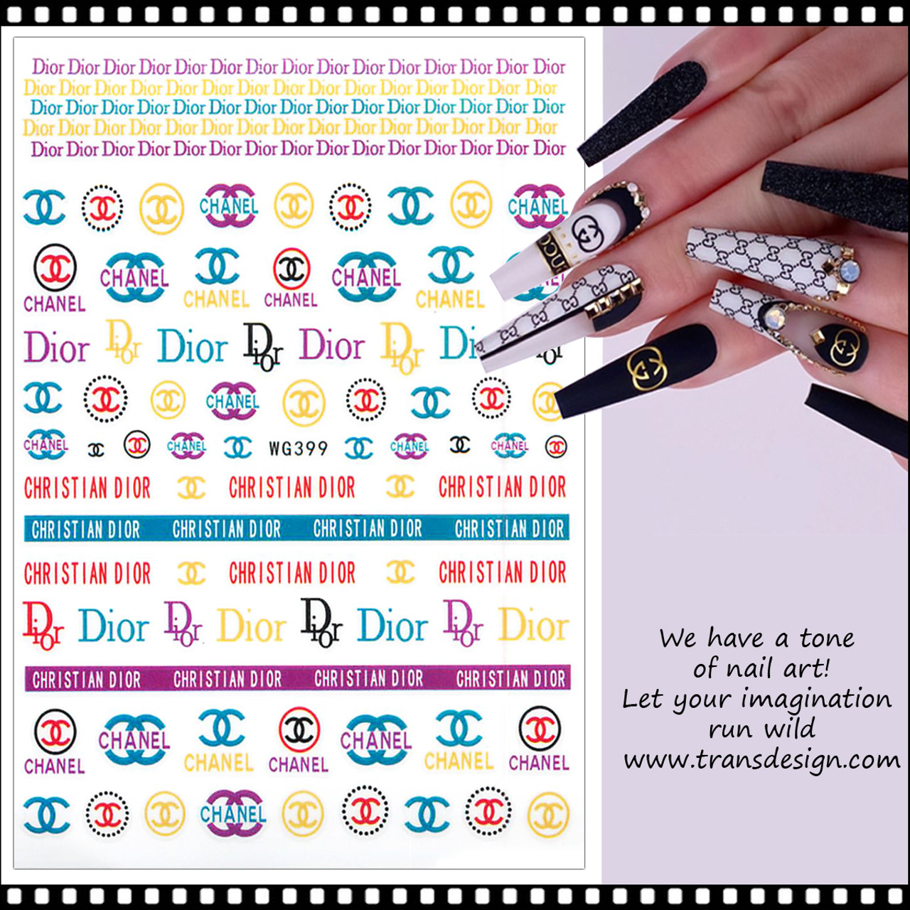 NAIL STICKER Brands Name, CHANEL, FENDI #D009 - TDI, Inc