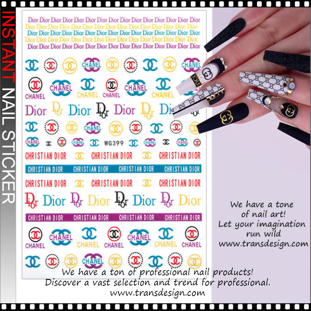 Dior✩付け爪＆ネイル305番 NAIL STICKER Brands Name, DIOR & CHANEL #WG399 - TDI, Inc