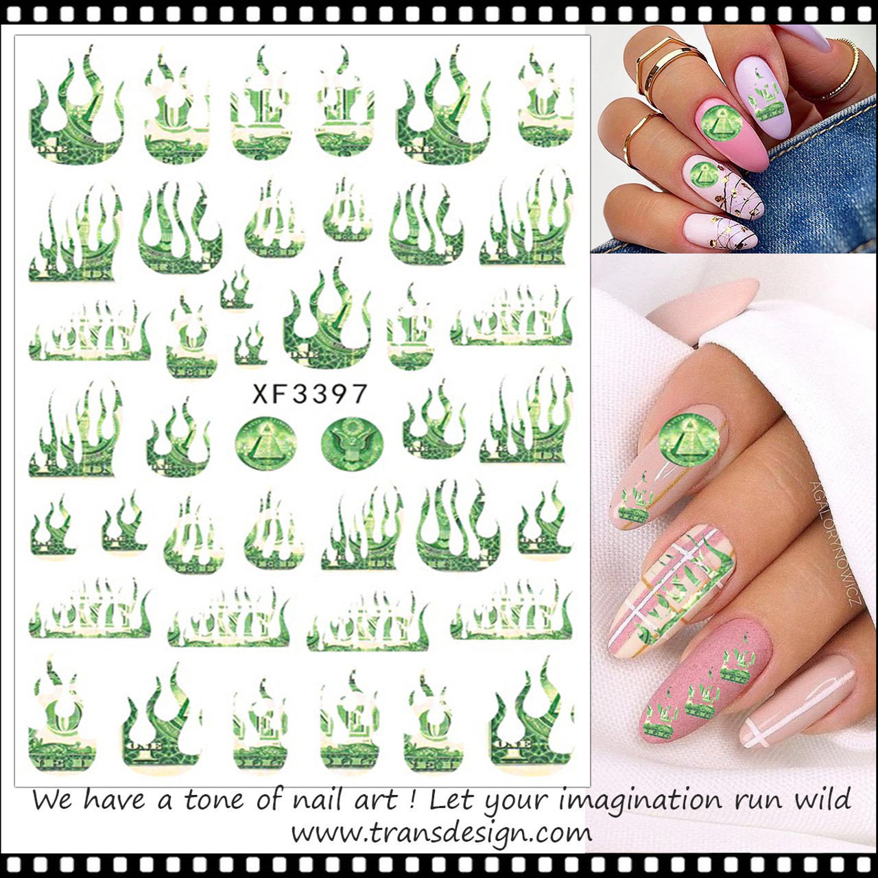 Flaming Heart Stencil Airbrush Nail Stencils 