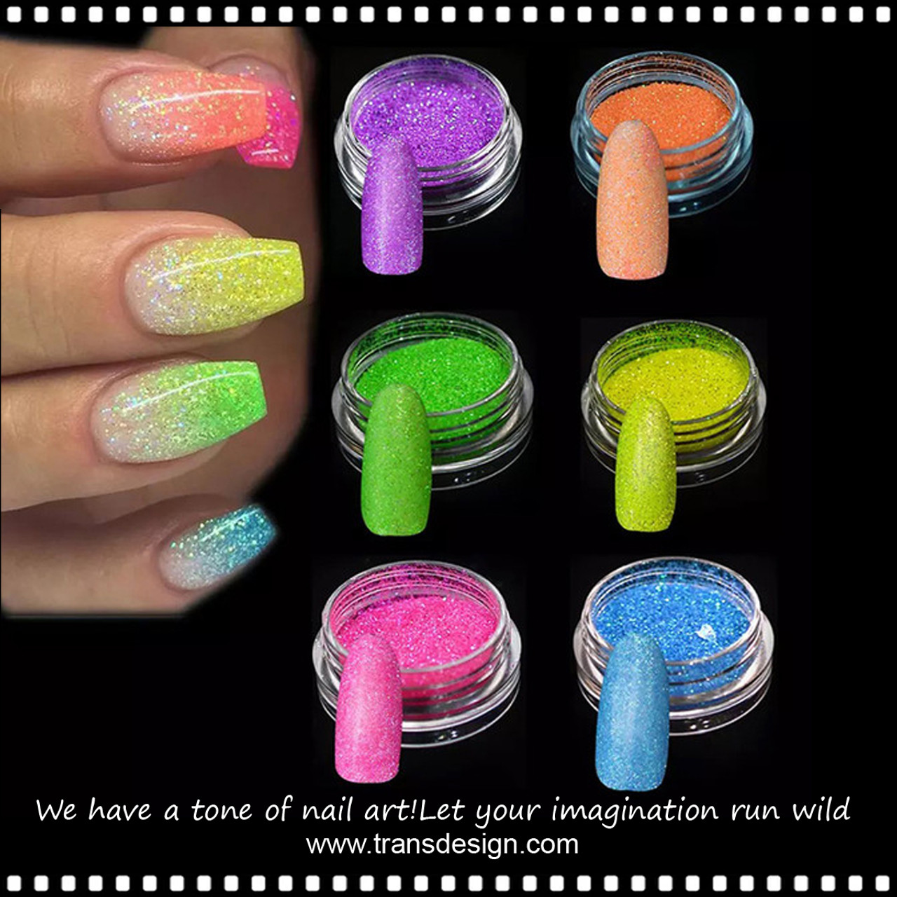 Eco FriendlyFluorescent Sugar Nail Glitter Power Nail Art Pigment Dust  Power Glow In The Dark Glitter Powder For UV Gel Nail Art Decoration From  Turecolorwig, $10.71 | DHgate.Com