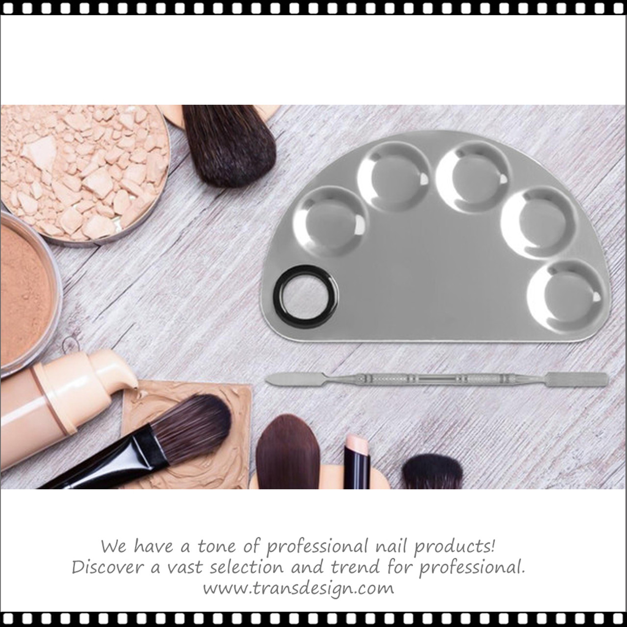 KALLORY Professional Makeup Mixing Palette,Stainless Steel Nail