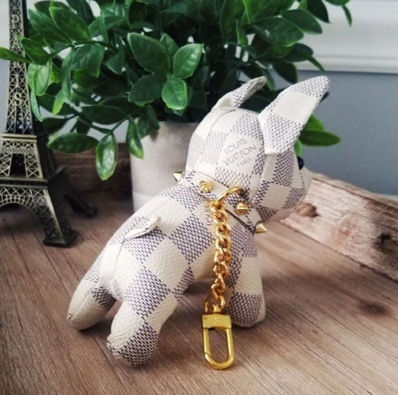 KEYCHAIN LOUIS VUITTON Dark Brown French Bulldog