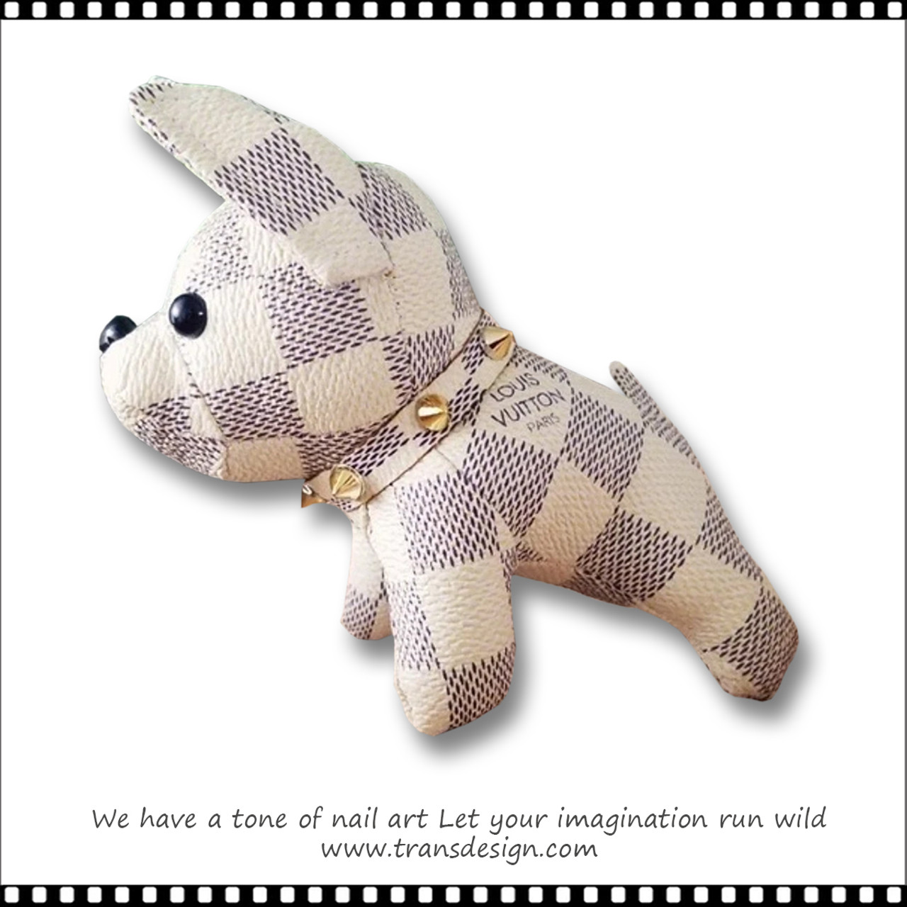 KEYCHAIN White/Brown LOUIS VUITTON French Bulldog - TDI, Inc