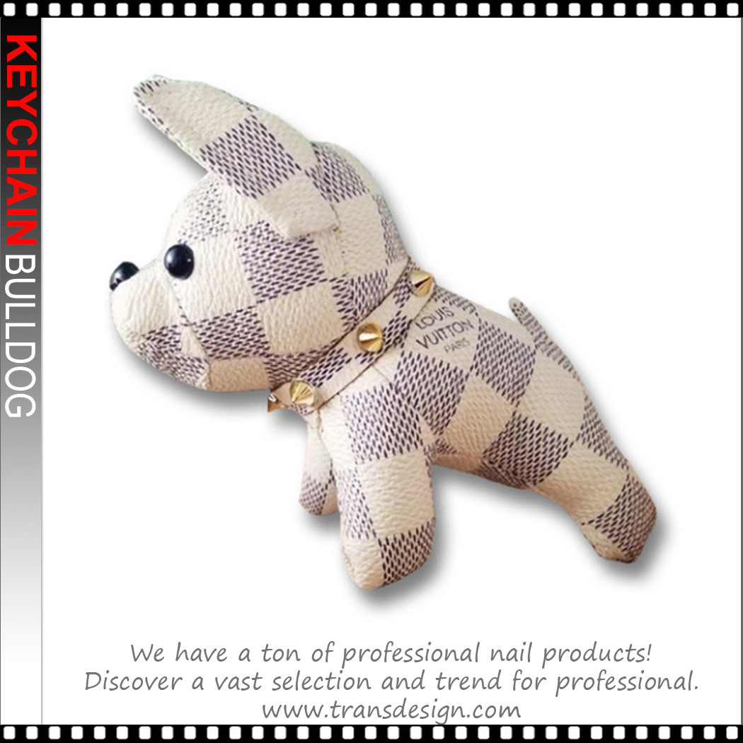 KEYCHAIN White/Brown LOUIS VUITTON French Bulldog TDI, Inc