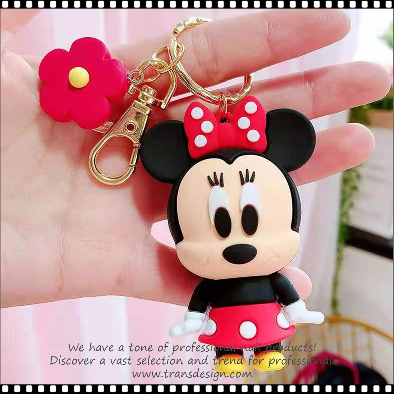 Disney Minnie Mouse wristlet card Holder & Keychain Gift Set New In Box
