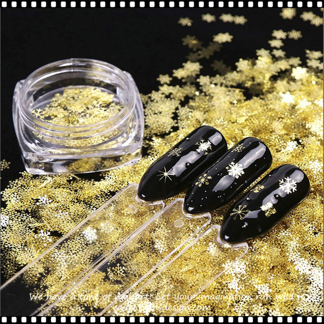 Sparkling Gold Rhinestone Nail Gems - 800 Pieces